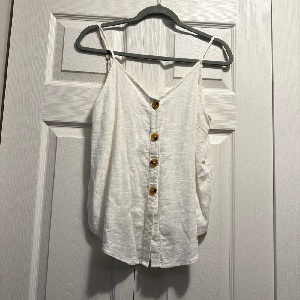 Hayden White Sleeveless Buttoned Camisole